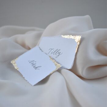 Gold Leaf Calligraphy Place Name Cards X 10, 2 of 7