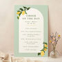 Amalfi Lemons Wedding Order Of The Day Sign, thumbnail 1 of 3