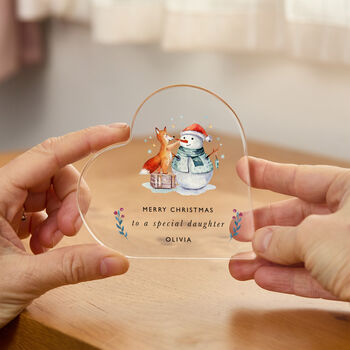 Daughter Christmas Heart Plaque Personalised Gift, 4 of 5
