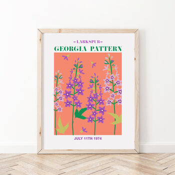 Personalised July Birth Flower Print Various Colours, 2 of 4
