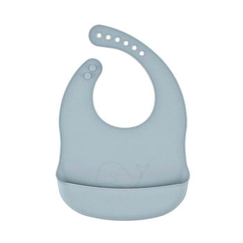 Silicone Baby Bib Whale In Sky Blue, 2 of 3