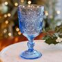Set Of Four Vintage Embossed Coloured Wine Glasses, thumbnail 8 of 10