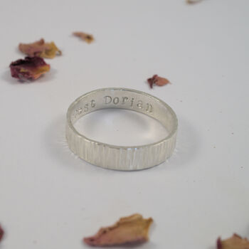 Fern Frond Wedding Bands, In Eco Silver, 11 of 11