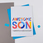 Awesome Son All Purpose Personalised Card, thumbnail 2 of 2