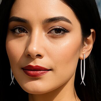 Gold And Silver Swing Tusk Drop Earrings, 6 of 10