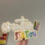 Wooden Playroom Creative Station Sign Colouring Drawing Activity Station For Children’s Bedroom/Playroom Decor, thumbnail 1 of 4