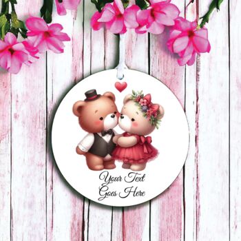 Personalised Cute Animal Couple Teddy Bear Decoration, 2 of 2