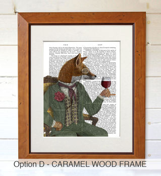 Fox Wine Drinker Portrait, Framed Or Unframed, 5 of 8