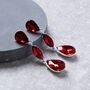 Red Triple Tear Drop Crystal Earrings, thumbnail 1 of 3