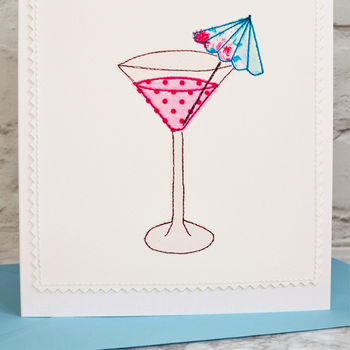 'Cocktail' Handmade Personalised Birthday Card, 2 of 3