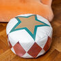 Faux Leather Star Panel Pouffe, thumbnail 1 of 3