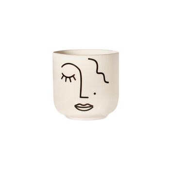Abstract Face Mini Planter With A Plant, 2 of 3