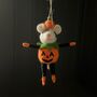 Wool Pumpkin Mouse Hanging Halloween Decoration, thumbnail 1 of 2
