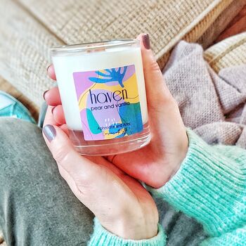 'Haven' Relaxing Hand Poured Vegan Candle, 2 of 4