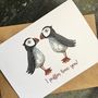 Puffin Love Romantic Christmas Or Anniversary Card, thumbnail 5 of 5