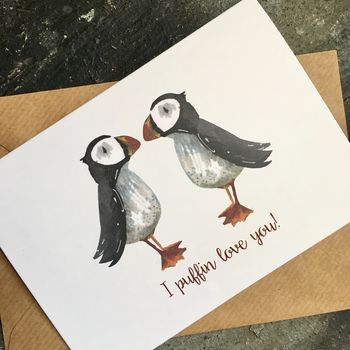 Puffin Love Romantic Christmas Or Anniversary Card, 5 of 5