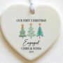 Personalised Heart Decoration For Engaged Couples First Christmas, thumbnail 2 of 5