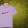 Dinosaur Sleigh Kids Christmas T Shirt, thumbnail 6 of 11