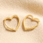 Small Heart Huggie Hoop Earrings In Gold, thumbnail 1 of 4
