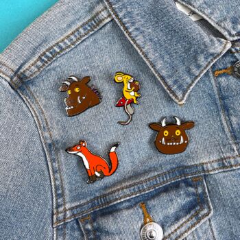 The Gruffalo Mouse With Nut Enamel Pin Badge, 2 of 2