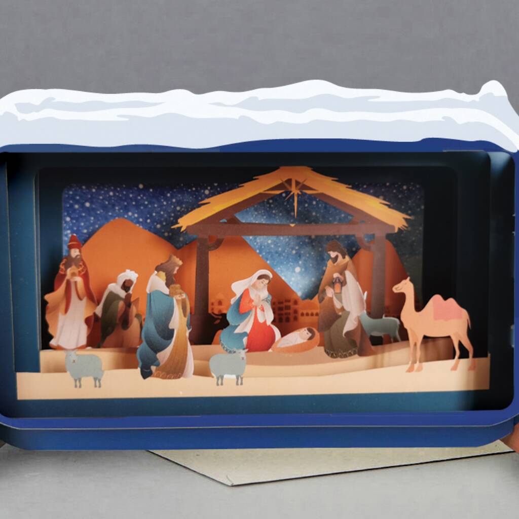 Christmas Nativity Card And Message In A Bottle By Nordicstork Ltd