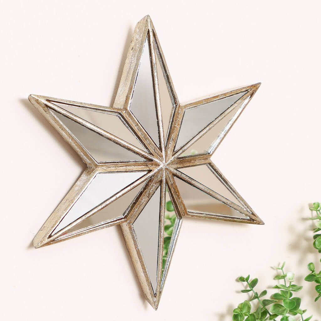 champagne gold star wall mirror by dibor