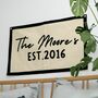 Personalised Wedding Date Fabric Wall Art Banner, thumbnail 1 of 5