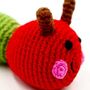 Handmade Caterpillar Rattle Green Fair Trade Toy, thumbnail 4 of 4