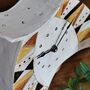 Large Mantel Clock In Shades Of Yellow Triangle Motif, thumbnail 5 of 9