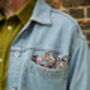 Mens Navy And White Ditzy Floral Pocket Square, thumbnail 3 of 7