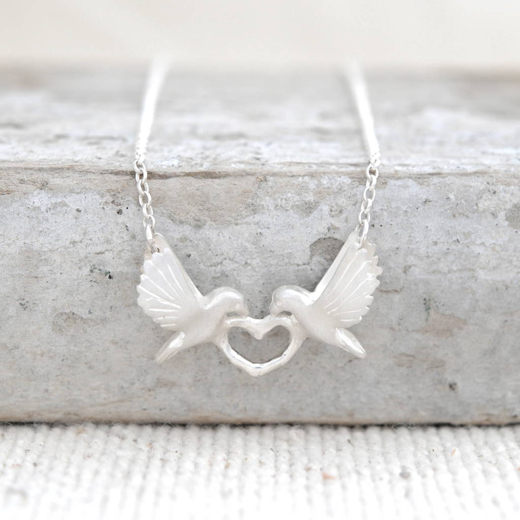 Two Turtle Doves Necklace In Silver, 1 of 5