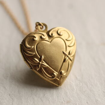 Art Nouveau Botanical Heart Personalised Locket, 10 of 11