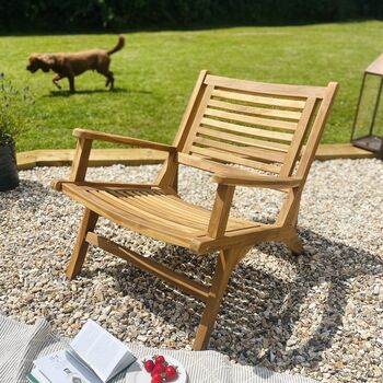 Wooden Garden Chair With Arms, 7 of 11