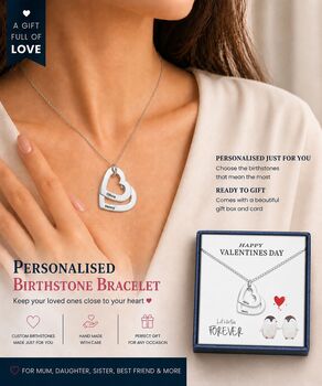 Personalised Double Hearts Pendant Engraved Necklace, 4 of 10