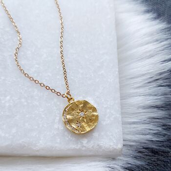 Star Moon Disc Coin Necklace, 3 of 3