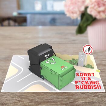Sorry This Is F*Cking Rubbish Funny 3D Pop Up Card, 7 of 8