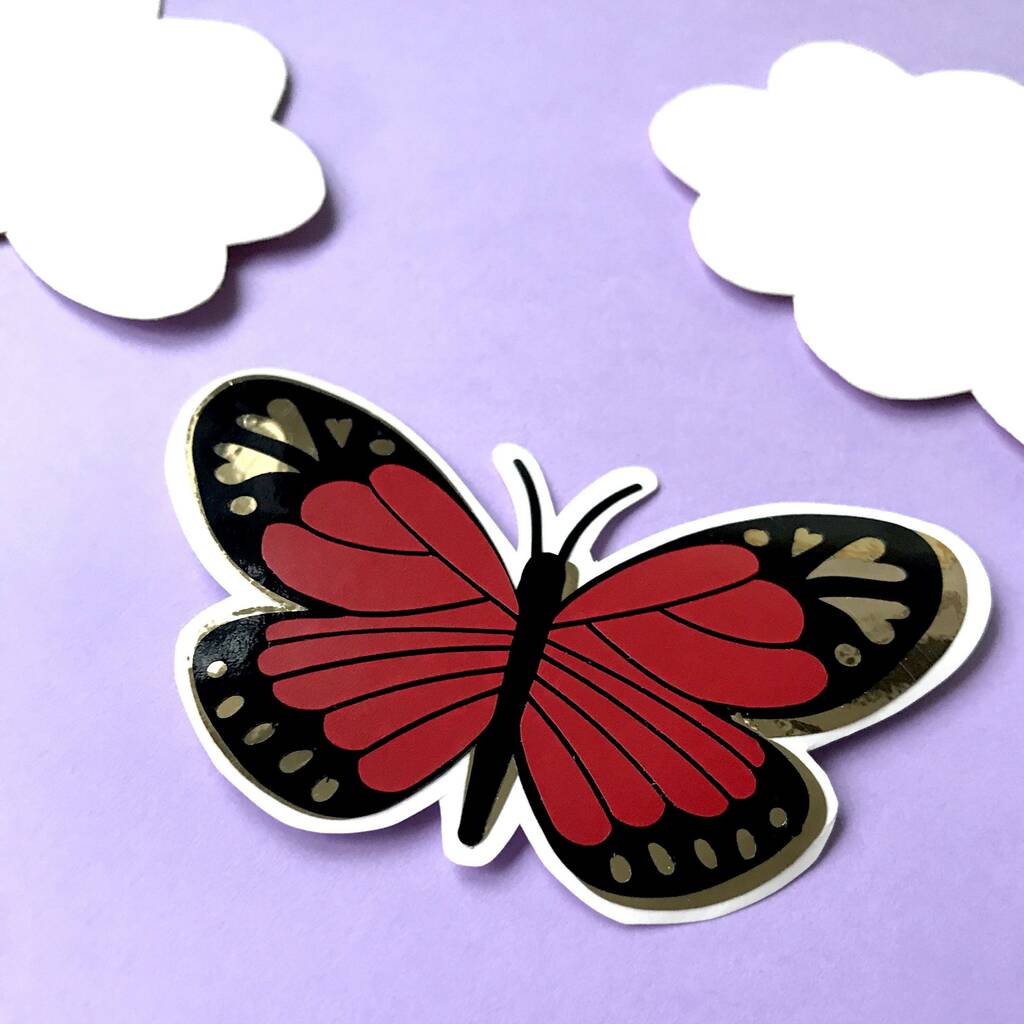 Foiled Butterfly Stickers By Kitty Kenda
