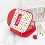 Personalised Girl's Red Patterned Lunch Bag, thumbnail 6 of 11