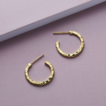 Textured Confetti Birthstone Hoop Earrings, 6 of 9