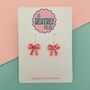 Mini Bow Glitter Earrings, thumbnail 2 of 2