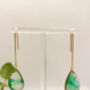 Transparent Green Teardrop Statement Earrings For Her, thumbnail 5 of 9