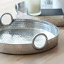 Round Silver Hammered Display Tray, thumbnail 3 of 5