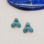 Turquoise Silver Stud Earrings, thumbnail 4 of 5