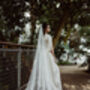 Snowy Flocked Tulle Cathedral Wedding Veil, thumbnail 5 of 6
