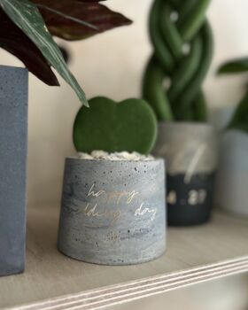 Personalised Concrete Planter With Plant, 2 of 7