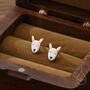 Sterling Silver Bull Terrier Dog Stud Earrings, thumbnail 1 of 11