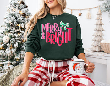 Merry And Bright Festive Christmas Jumper For Women, 3 of 8