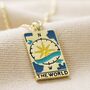 Enamel Tarot Card Necklace In Gold Plating, thumbnail 10 of 11