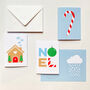 Candy Cane And Noel Christmas Cards Four Pack, thumbnail 2 of 4