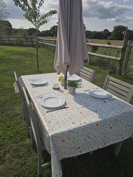 Wildflower Meadow Outdoor Tablecloth With Parasol Hole, 3 of 4
